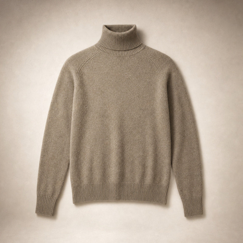Witteke | Rollkragenpullover aus Merino-Kaschmir-Mischung Dunkelbeige – Produktfoto