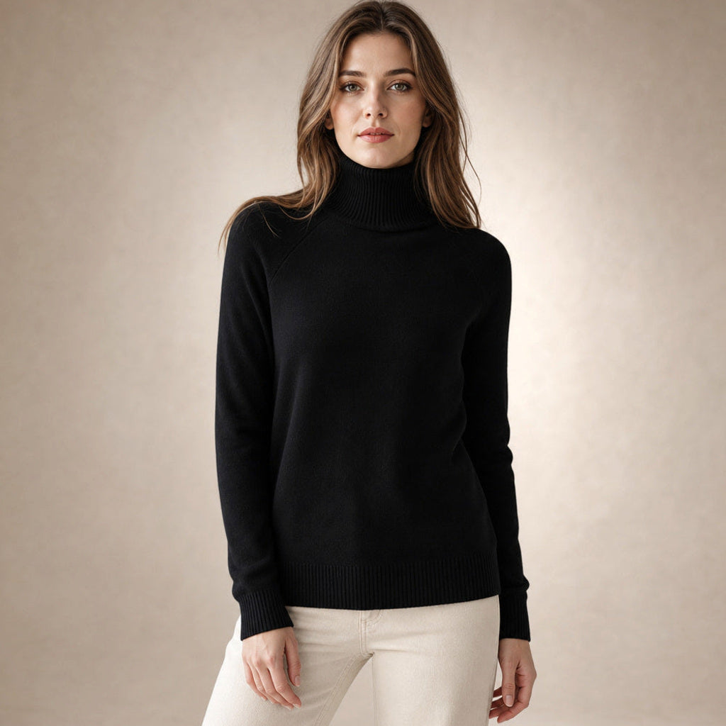 Witteke | Rollkragenpullover aus Merino-Kaschmir-Mischung in Schwarz – Premium Editorial