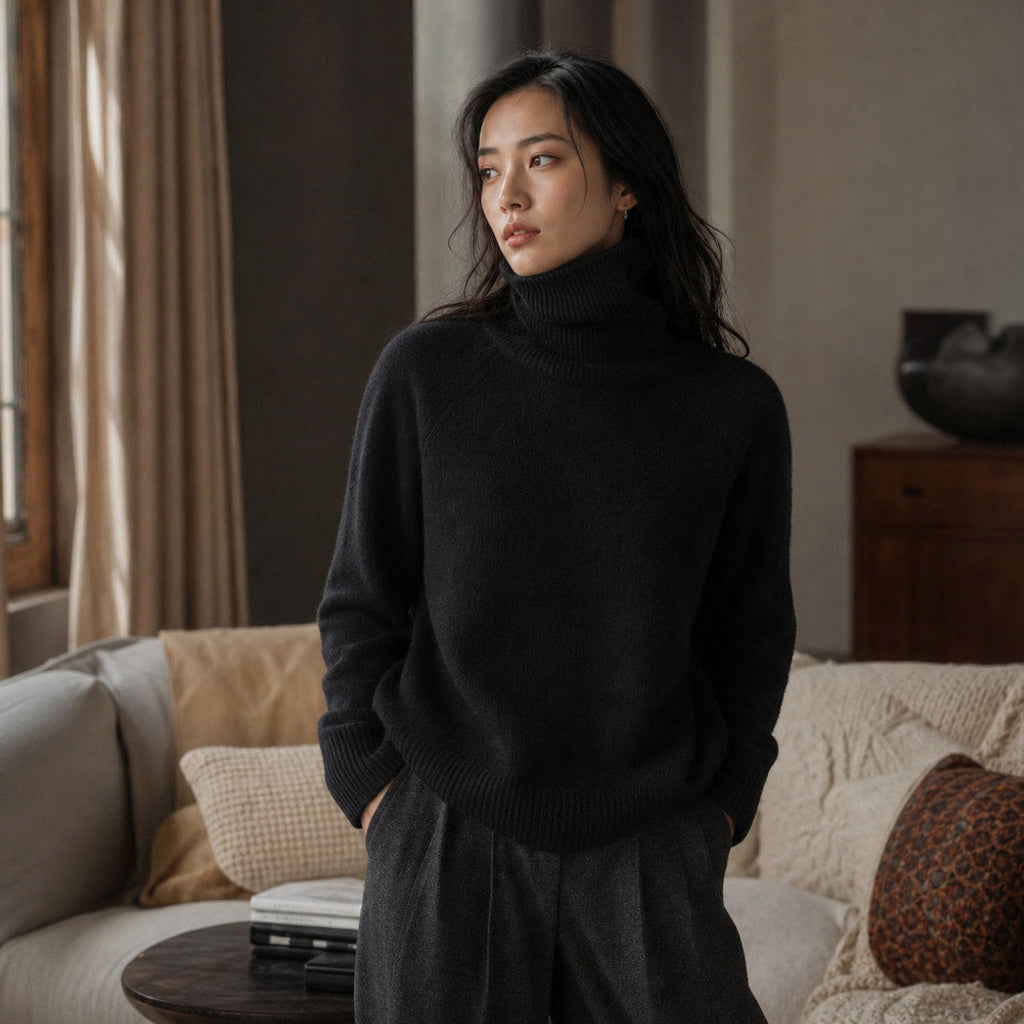 Wolftraud | Strickpullover mit Rippbündchen und Rundhals – Produktfoto