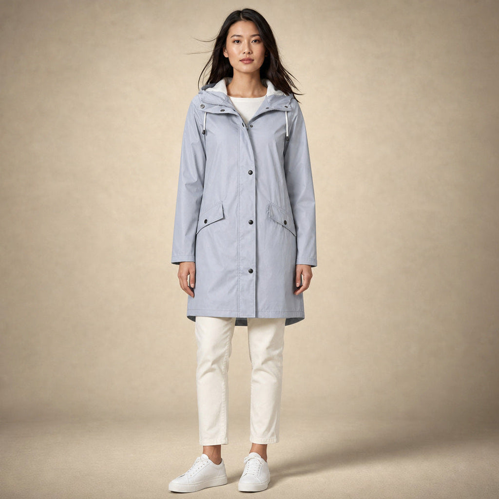 Zilleke | Regenjacke mit verstellbarer Kapuze in Grau – Premium Editorial