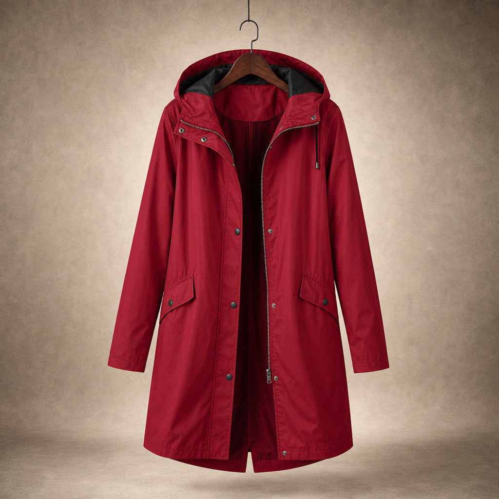 Zilleke | Regenjacke mit verstellbarer Kapuze Rot – Produktfoto