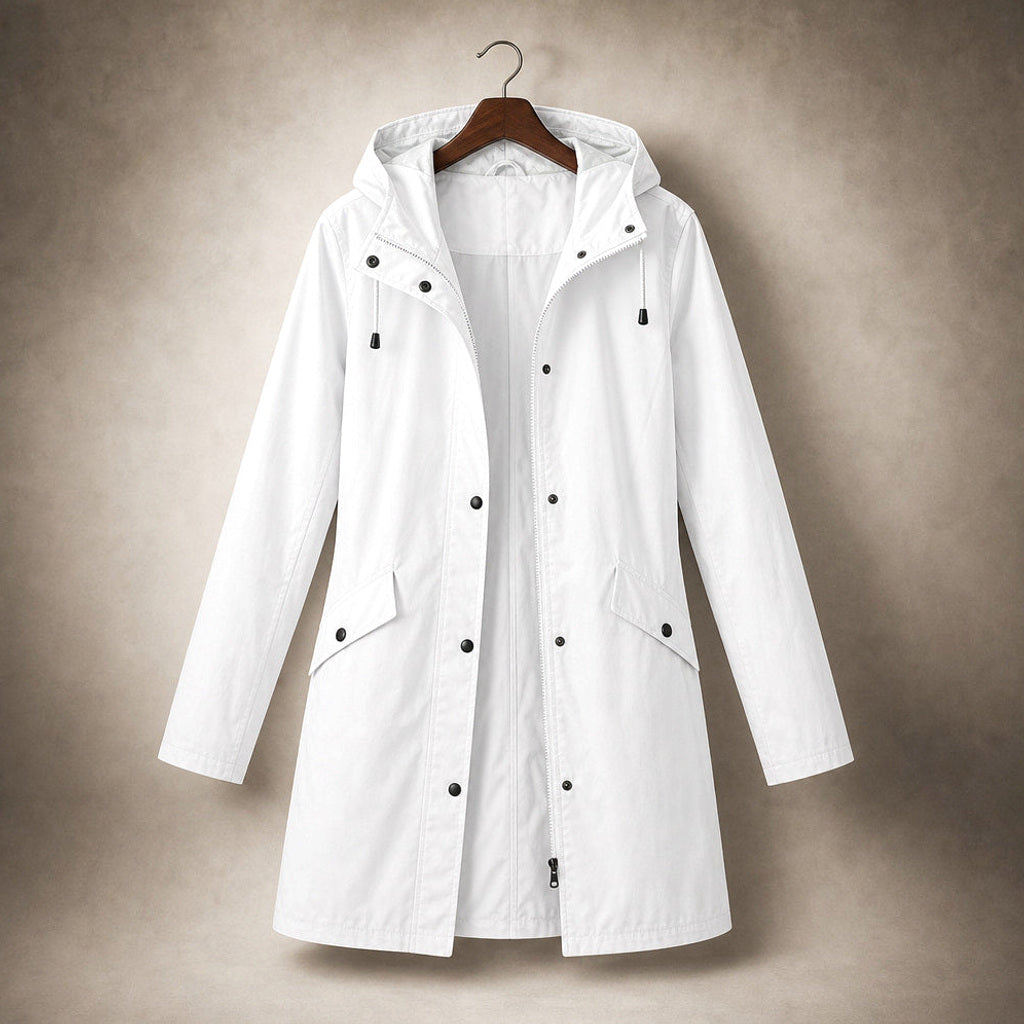 Zilleke | Regenjacke mit verstellbarer Kapuze Weiß – Produktfoto